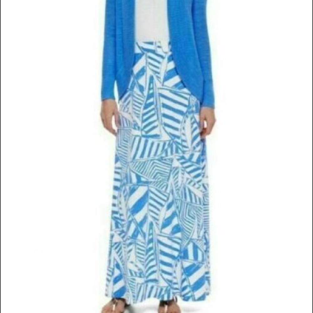 Lilly Pulitzer Nola Maxi Skirt- Bay Blue Yacht Sea
